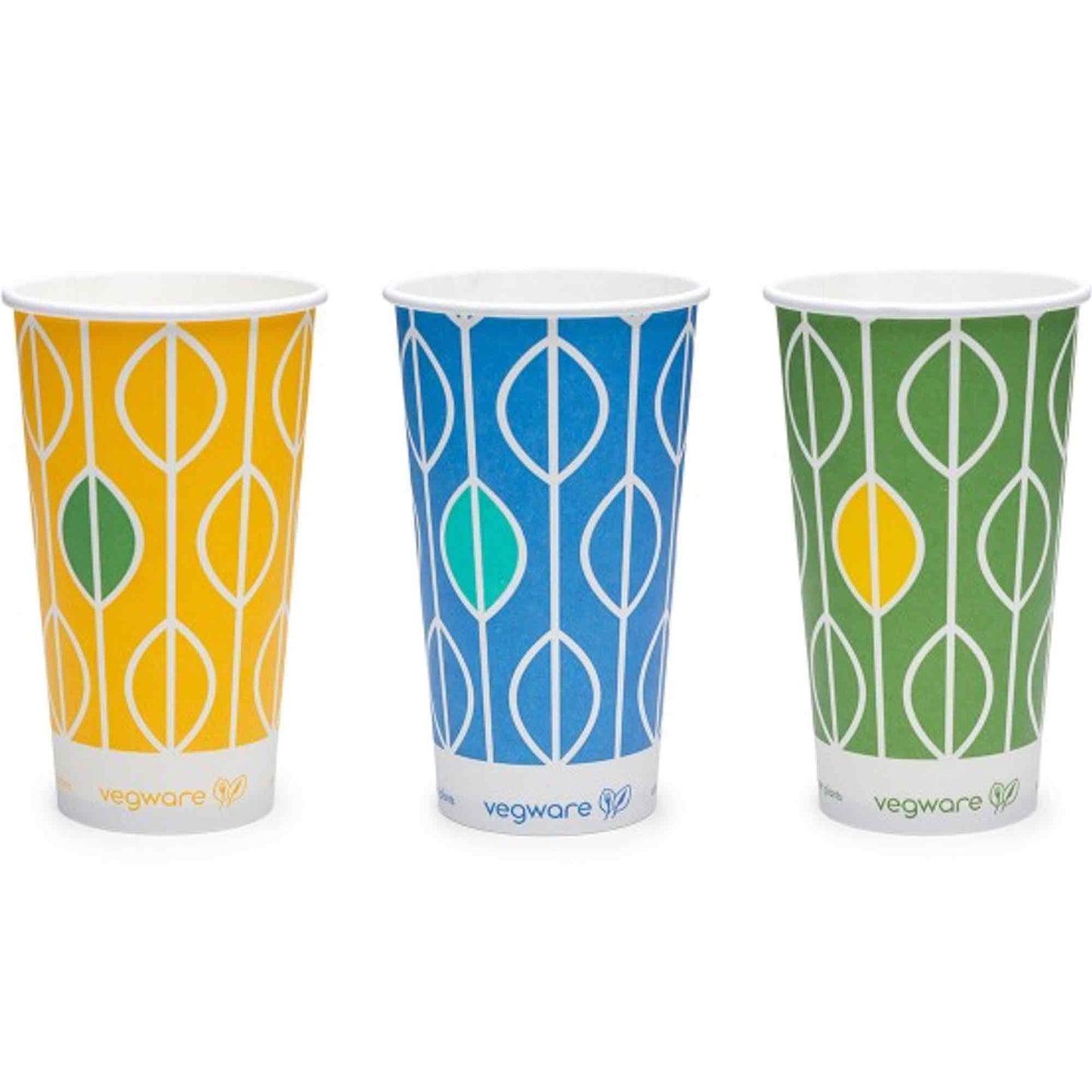 Vegware Plant-Based 12oz Paper Cold Cup, 76-Series - Hula- Case of 1000