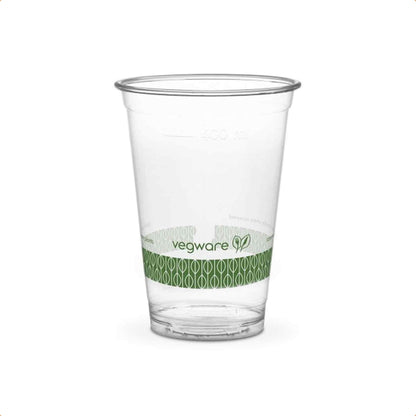 Vegware Plant-Based 16oz / 400ml PLA Cold Cup, 96-Series - Case of 1000
