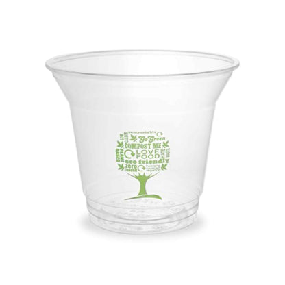 Vegware Plant-Based 9oz PLA Cold Cup, 96-Series - Green Tree - Case of 1000