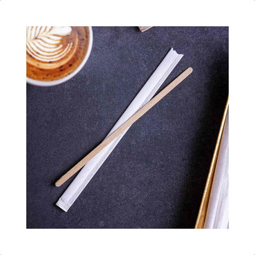 Vegware Eco Compostable  7.5in Stirrer, Wrapped - Case of 10,000