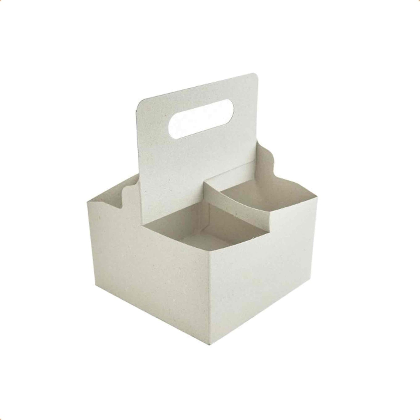 Vegware Eco Compostable  4-Cup Handled Coffee Carrier - Case of 200
