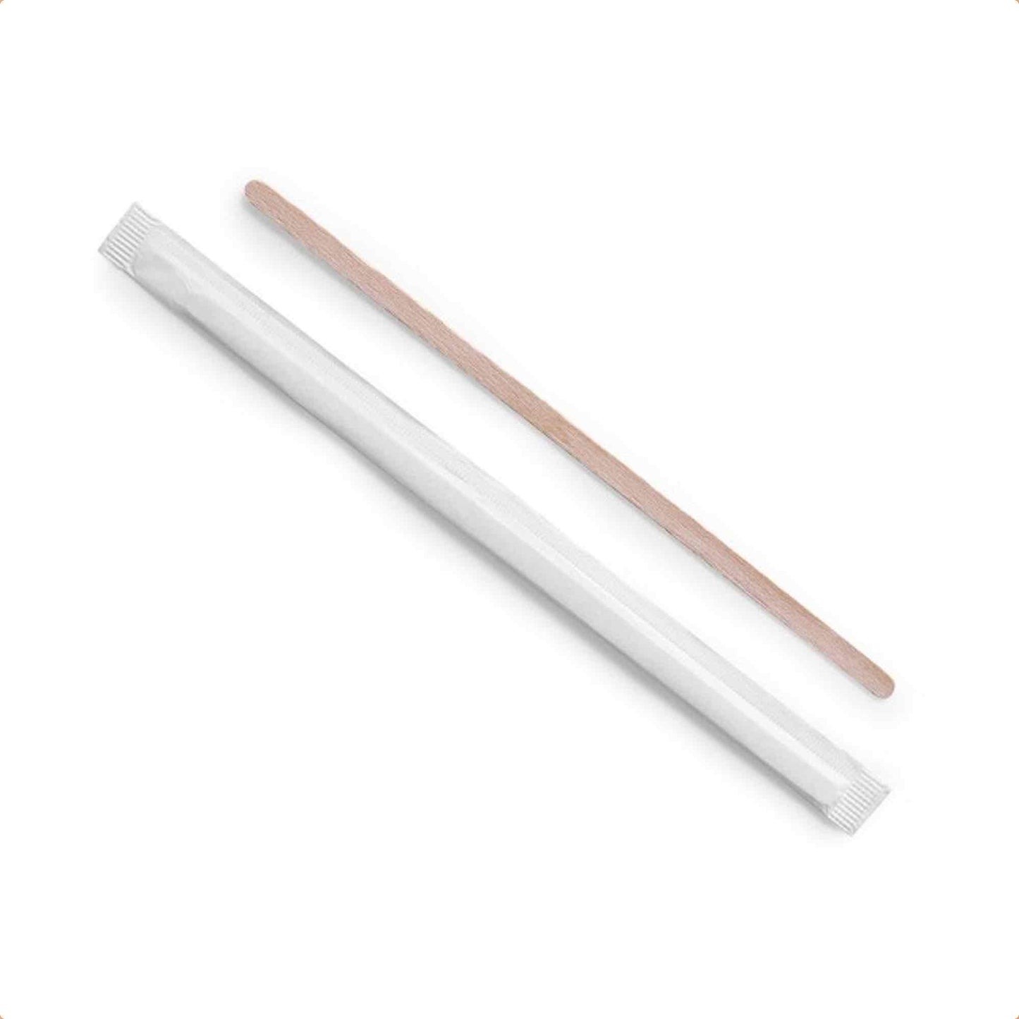 Vegware Eco Compostable  7.5in Stirrer, Wrapped - Case of 10,000
