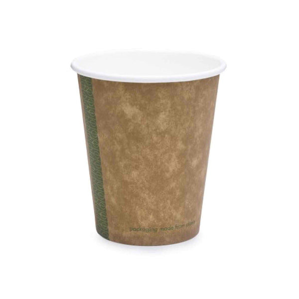 Vegware 6oz Kraft Compostable Single Wall Hot Cups - Case of 1000
