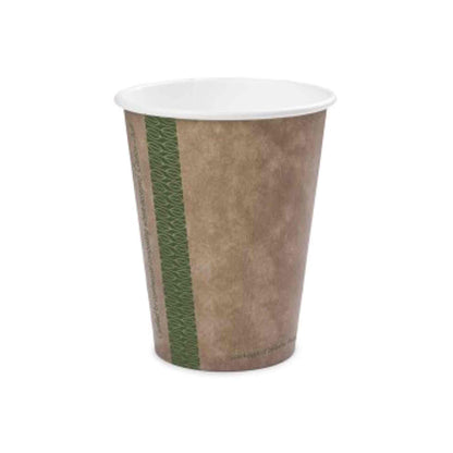 Vegware 8oz Kraft Compostable Single Wall Hot Cups - Case of 1000