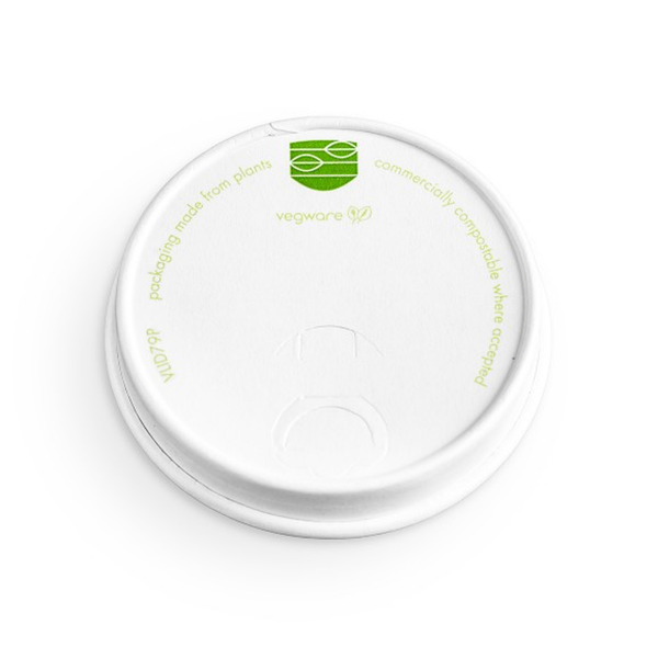 NEW - Vegware 8oz Compostable Paper Hot Coffee Cup Lids - Case of 1000 - 79 Series