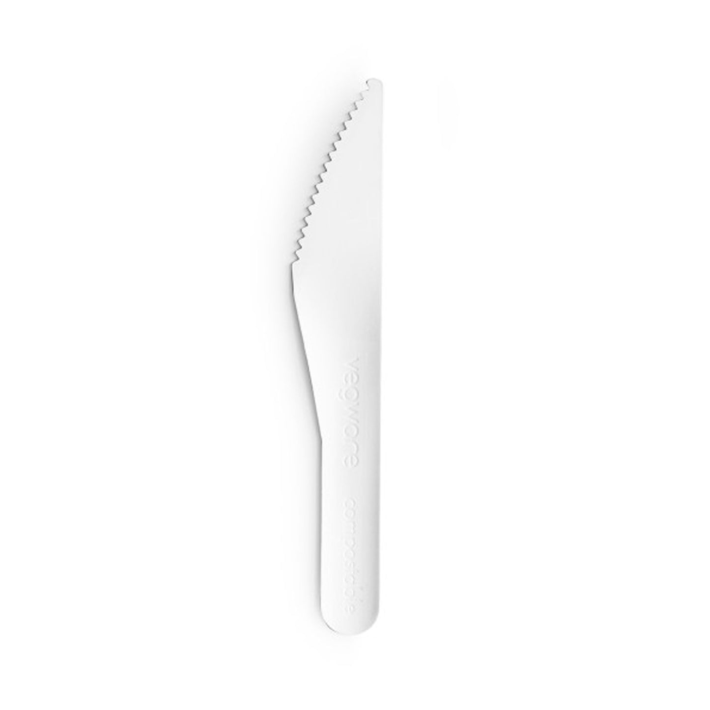 Vegware 6.2in Compostable Paper Knife - White - Case of 1000