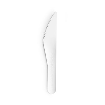 Vegware 6.2in Compostable Paper Knife - White - Case of 1000