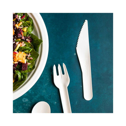 Vegware 6.2in Compostable Paper Knife - White - Case of 1000