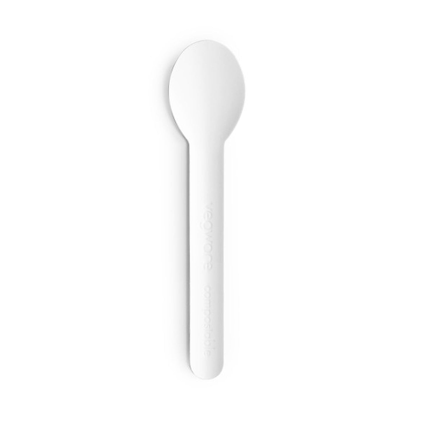 Vegware 6.2in Compostable Paper Spoon - White - Case of 1000