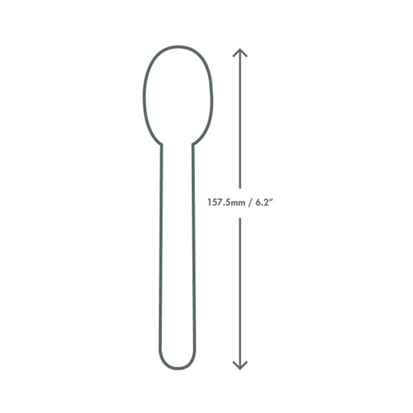 Vegware 6.2in Compostable Paper Spoon - White - Case of 1000