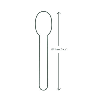 Vegware 6.2in Compostable Paper Spoon - White - Case of 1000